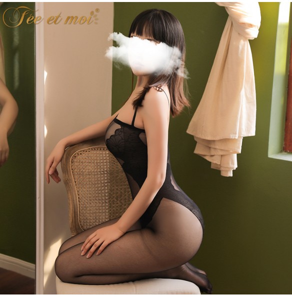 FEE ET MOI Sexy Jacquard Flowers Open File Body Stocking (Black) FEE ET MOI Sexy Jacquard Flowers Open File Body Stocking (Black)